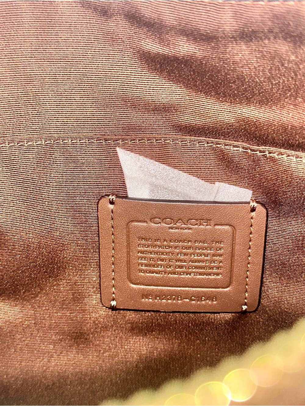 Coach Pebbled Leather Crossbody in Cognac Brown - Picture 4 of 6